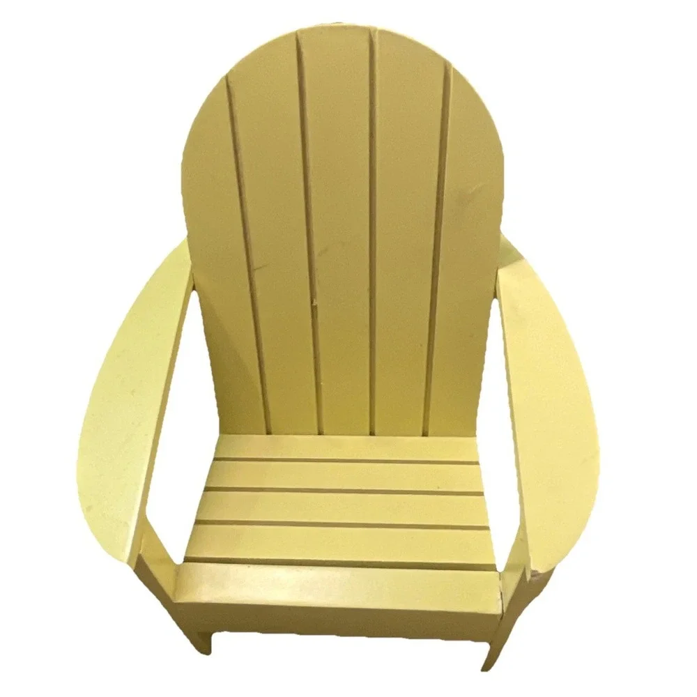 Mini Adirondack Chair Lamp Yellow‎ Cottage Coastal Beach House Accent Light